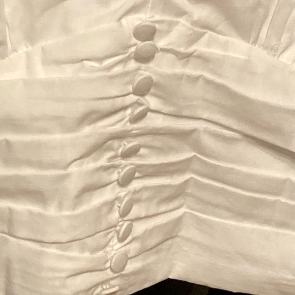 🤩ZARA SPAIN PLEATED POPLIN BLOUSE WHITE - Size M ✨SPRING / SUMMER COLLECTION 🌻 - Picture 5 of 5
